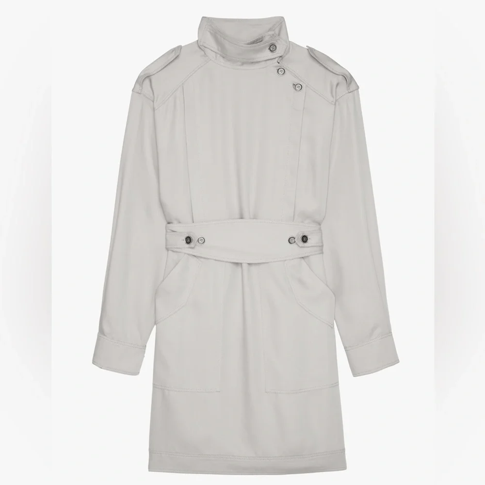 Zara Gray Belted Mini Dress - Picture 4 of 8